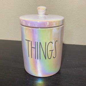 Rae Dunn Iridescent "THINGS" Small Canister